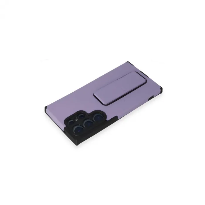 Samsung Galaxy S23 Ultra Kılıf Mega Standlı Silikon - Lila