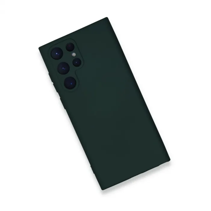 Samsung Galaxy S23 Ultra Kılıf Nano İçi Kadife Silikon - Koyu Yeşil