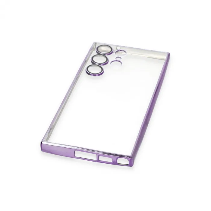 Samsung Galaxy S23 Ultra Kılıf Razer Lensli Silikon - Mor