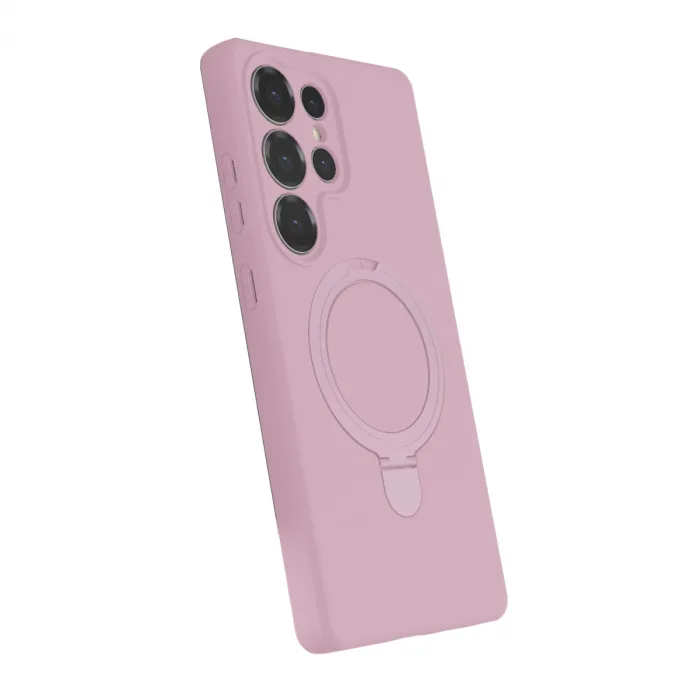 Samsung Galaxy S23 Ultra Regal Magsafe Standlı Kapak - Açık Pembe