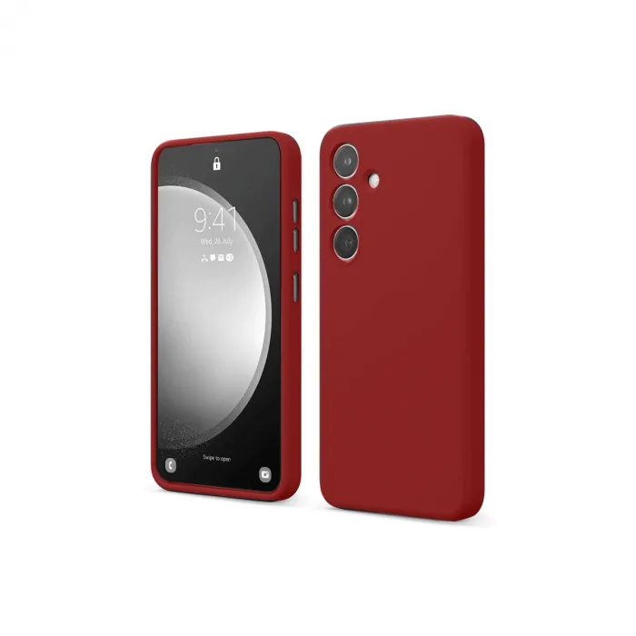 Samsung Galaxy S24 Fe Kılıf First Silikon - Kırmızı