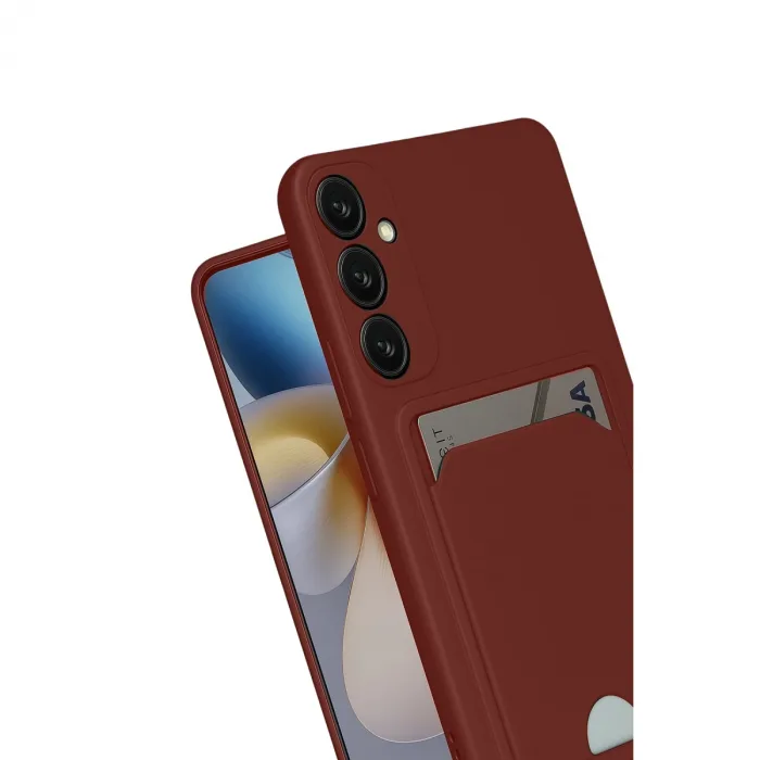 Samsung Galaxy S24 Fe Kılıf Kelvin Kartvizitli Silikon - Bordo