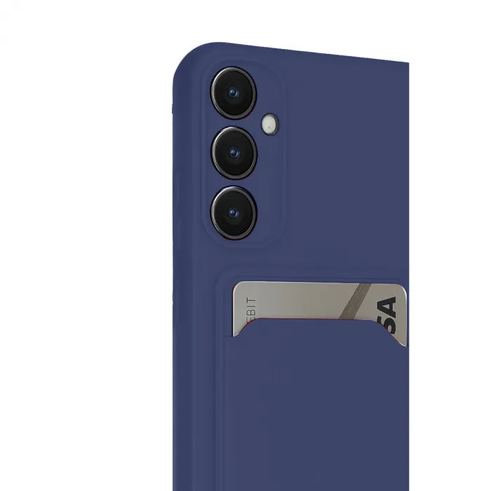 Samsung Galaxy S24 Fe Kılıf Kelvin Kartvizitli Silikon - Lacivert