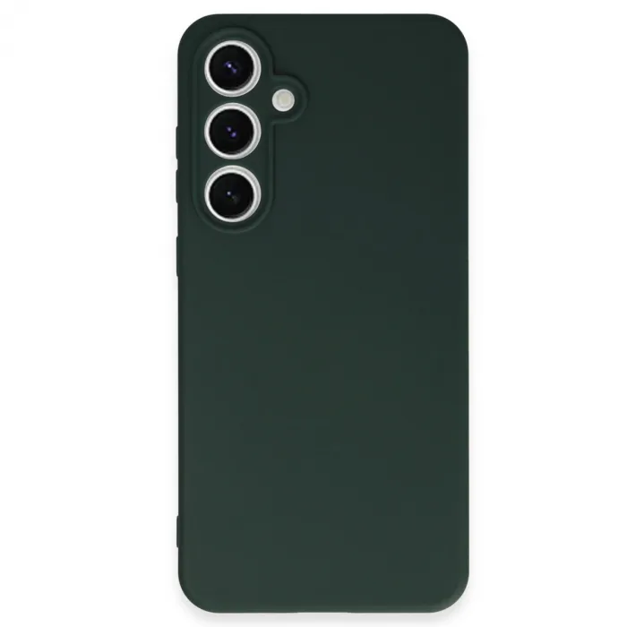 Samsung Galaxy S24 Fe Kılıf Nano İçi Kadife Silikon - Koyu Yeşil