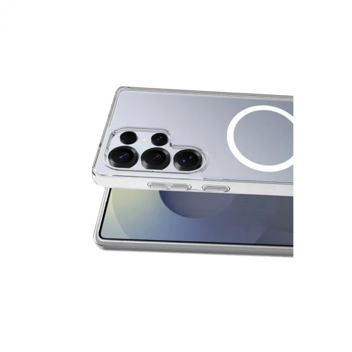 Samsung Galaxy S24 Ultra Combo Sert Şeffaf Magsafe Kapak - Şeffaf