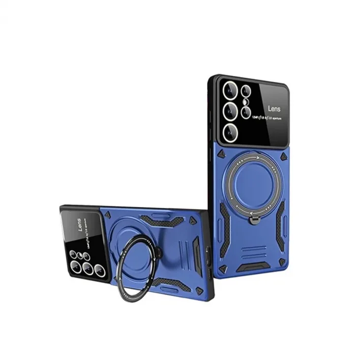 Samsung Galaxy S24 Ultra Kılıf Joy Lens Standlı Kapak - Lacivert