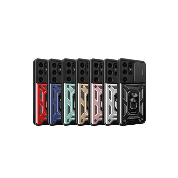 Samsung Galaxy S24 Ultra Kılıf Pars Lens Yüzüklü Silikon - Yeşil