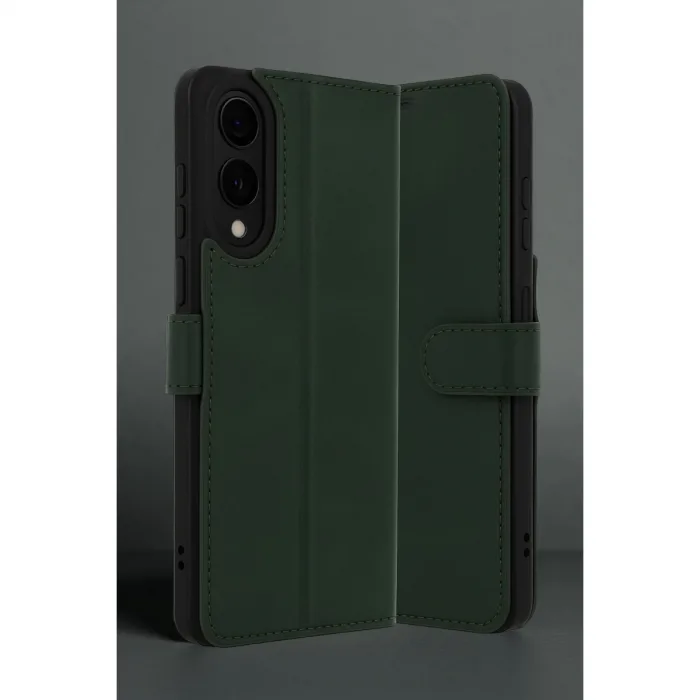 Samsung Galaxy S25 Edge Trend S Plus Kapaklı Kılıf - Koyu Yeşil
