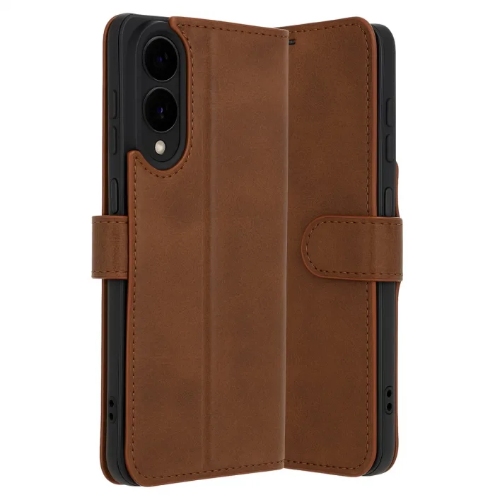 Samsung Galaxy S25 Edge Trend S Plus Kapaklı Kılıf - Taba