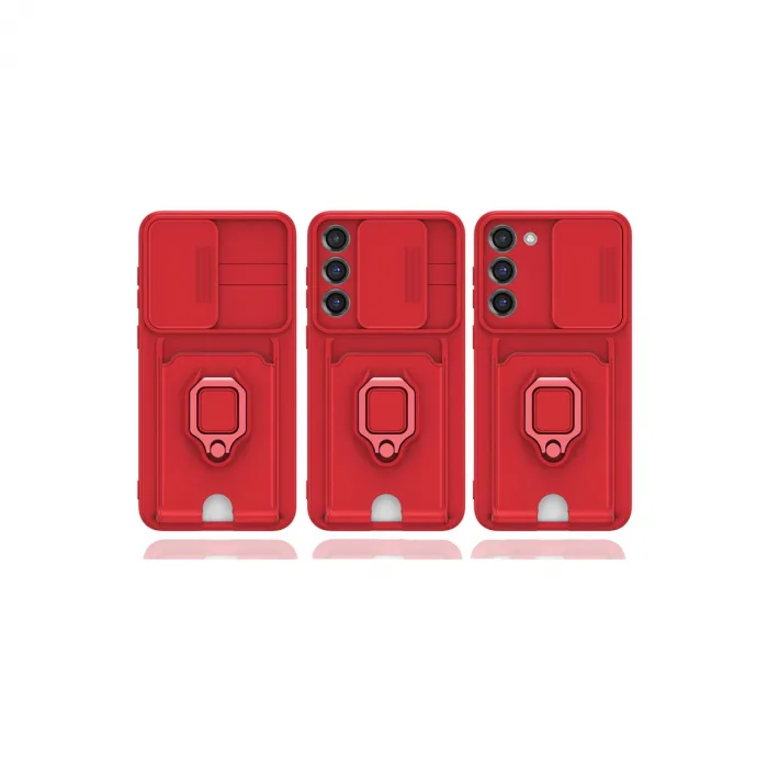 Samsung Galaxy S25 Plus Kılıf Zuma Kartvizitli Yüzüklü Silikon - Lila