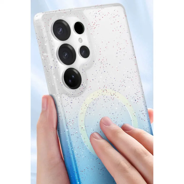 Samsung Galaxy S25 Plus Pummel Shiny Magsafe Kapak - Mavi