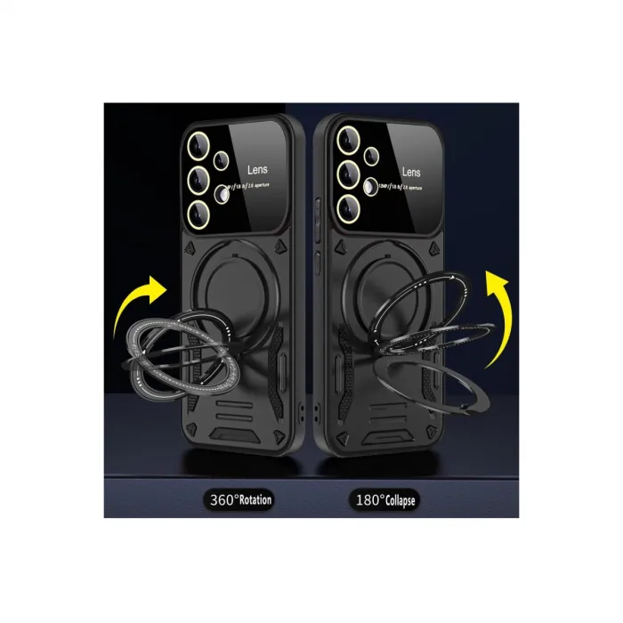 Samsung Galaxy S25 Ultra Kılıf Joy Lens Standlı Kapak - Lacivert