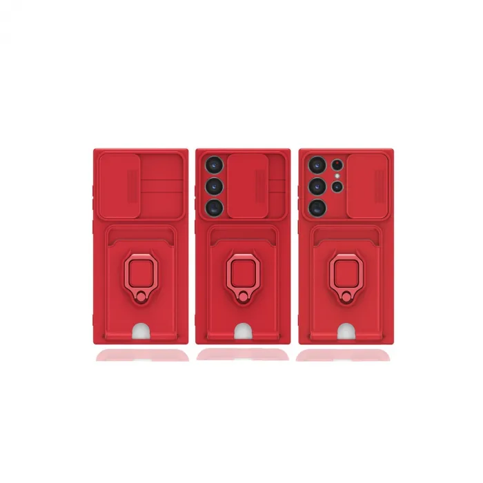 Samsung Galaxy S25 Ultra Kılıf Zuma Kartvizitli Yüzüklü Silikon - Lila