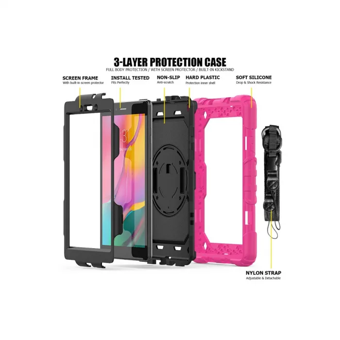 Samsung Galaxy T290 Tab A 8 Kılıf Pars Tablet Kapak - Pembe