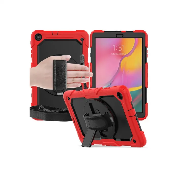 Samsung Galaxy T510 Tab A 10.1 Kılıf Pars Tablet Kapak - Kırmızı