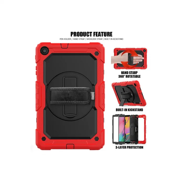 Samsung Galaxy T510 Tab A 10.1 Kılıf Pars Tablet Kapak - Kırmızı