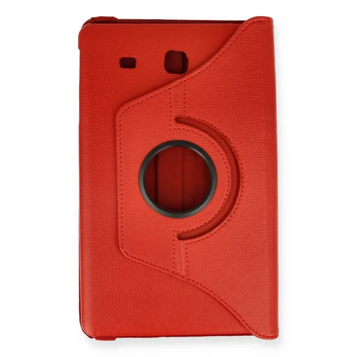 Samsung Galaxy T560 Tab E 9.7 Kılıf 360 Tablet Deri Kılıf - Kırmızı
