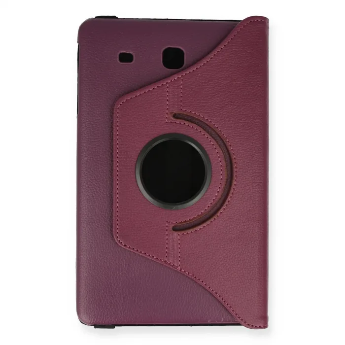 Samsung Galaxy T560 Tab E 9.7 Kılıf 360 Tablet Deri Kılıf - Mürdüm