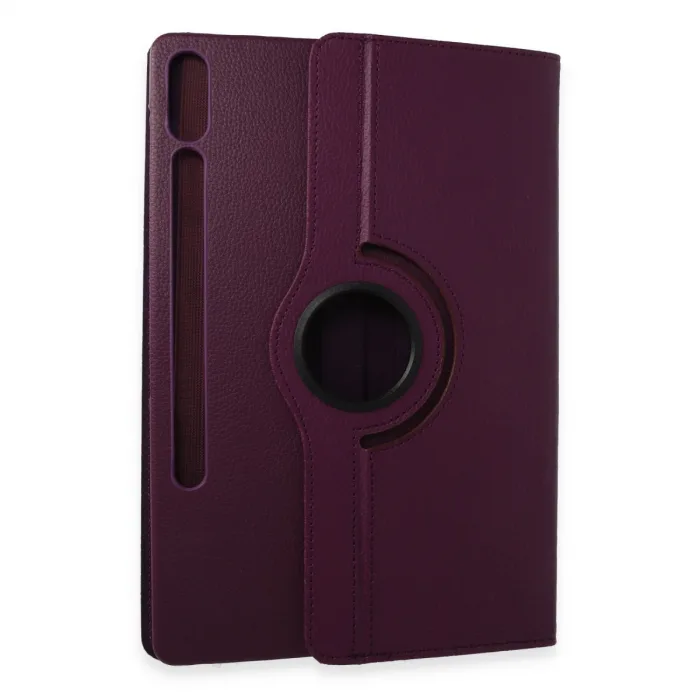 Samsung Galaxy X610 Tab S9 Fe Plus 12.4 Kılıf 360 Tablet Deri Kılıf - Mürdüm