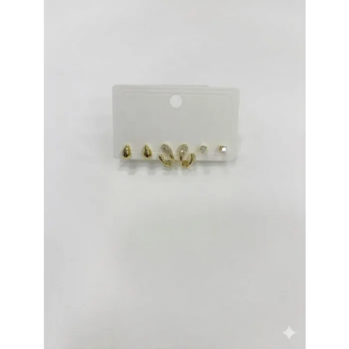 Su Damlası Altılı Kombin Küpe - Kp00566