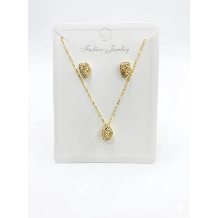   Zirkon Taşlı Zincir : Çelik Ürünler 40+5 Cm - Set0019