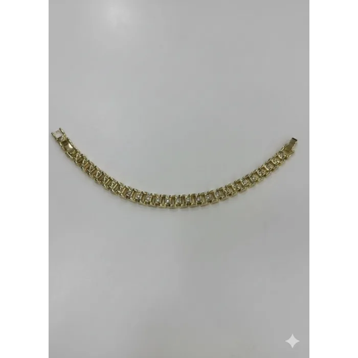    Zirkon Taşlı Pirinç Cm Bileklik 17+2 Cm  - Kbl0409