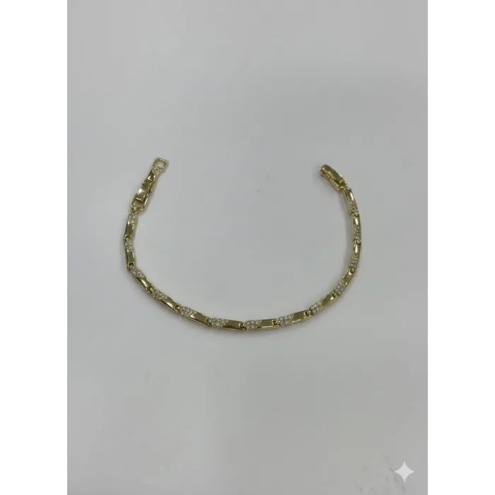    Zirkon Taşlı Pirinç Cm Bileklik 17+2 Cm  - Kbl0399