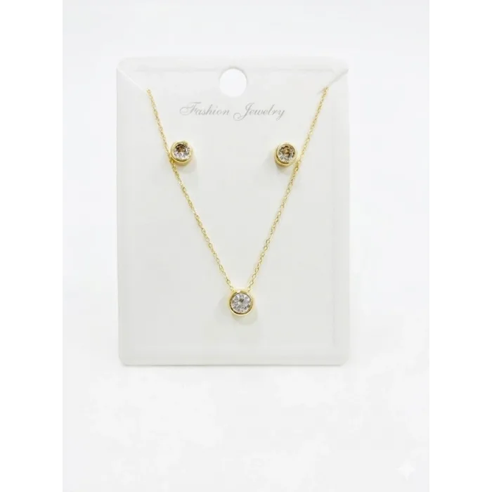   Zirkon Taşlı Zincir : Çelik Ürünler 40+5 Cm - Set0016