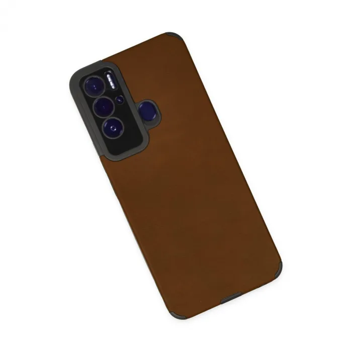 Tecno Pova Neo Kılıf Loop Deri Silikon - Kahverengi
