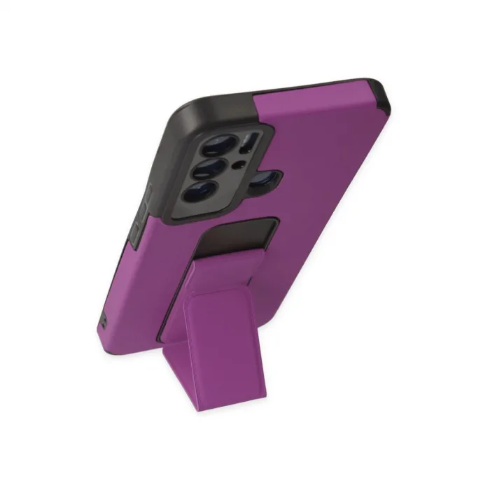 Tecno Pova Neo Kılıf Mega Standlı Silikon - Mor