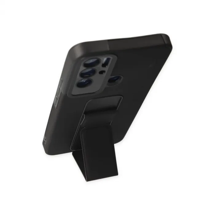 Tecno Pova Neo Kılıf Mega Standlı Silikon - Siyah