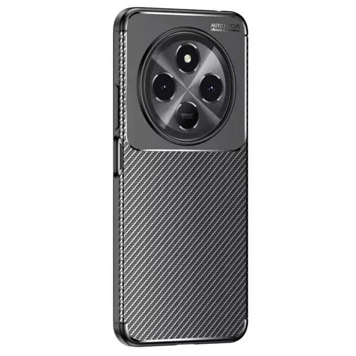 Tecno Spark 30 Kılıf Auto Focus Karbon Kapak - Siyah