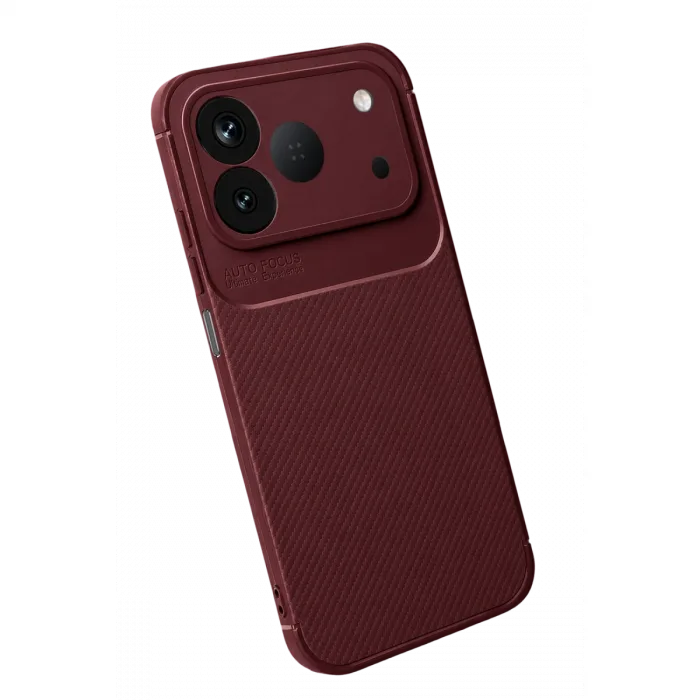 Tecno Spark 50 4G Auto Focus Karbon Kapak - Bordo