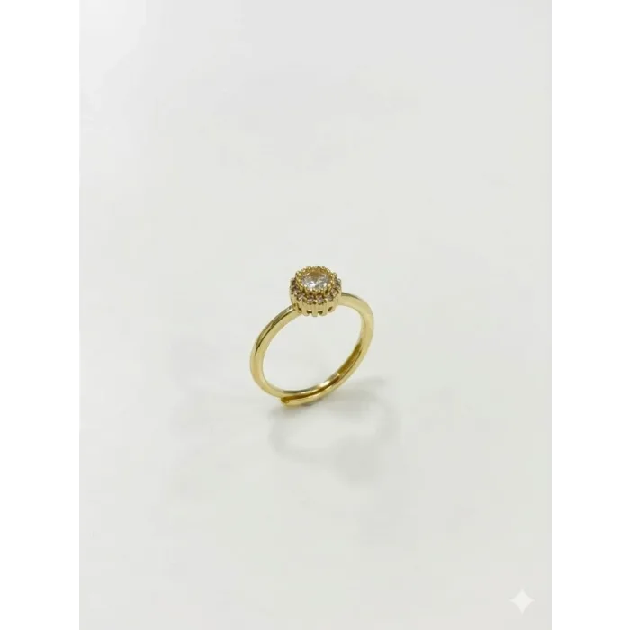 Ayarlanabilir   Zirkon Taşlı Pirinç Bijuteri Yüzük - Yz0203