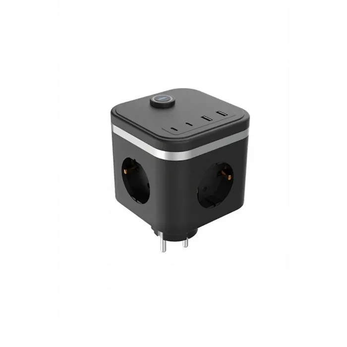 Termal Akım Korumalı Isıya Dayanıklı 3’lü Duvar Tipi Priz 2x Usb 2x Typce 3680 w