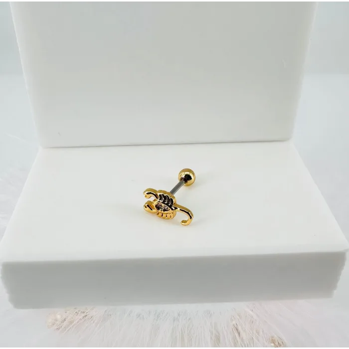 Zirkon Taşlı Uç Kısmı : Pirinç Kıkırdak Bar Uzunluğu : 6 Mm / Bar Kalınlığı 0.8 Mm / Top Boyu 3 Mm - Pt0011-1