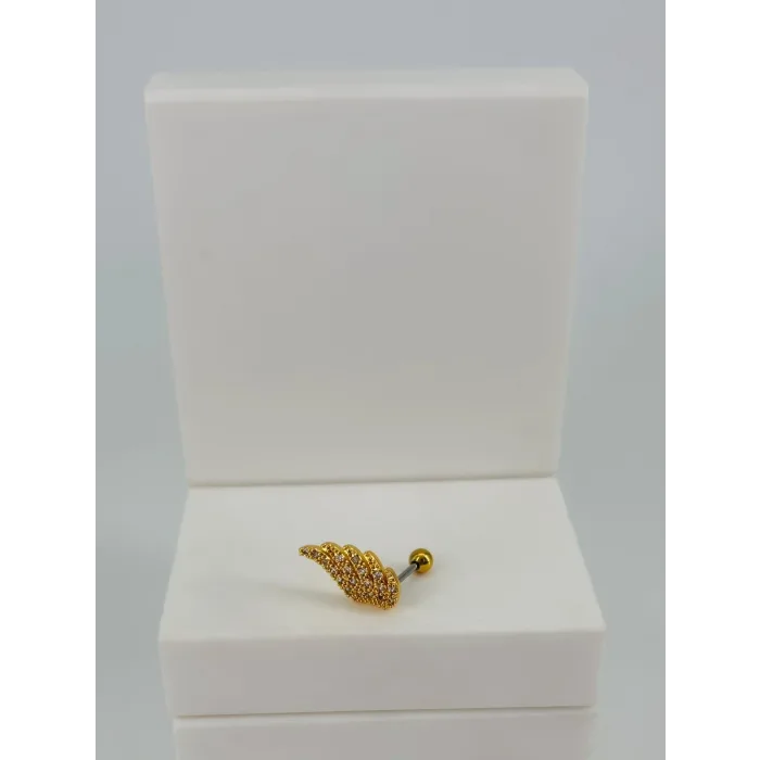 Zirkon Taşlı Uç Kısmı : Pirinç Kıkırdak Bar Uzunluğu : 6 Mm / Bar Kalınlığı 0.8 Mm / Top Boyu 3 Mm  - Pt0055-1