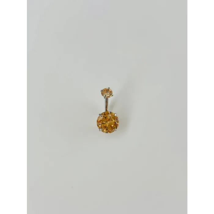 Turuncu Taşlı Göbek Piercing - Pg0016