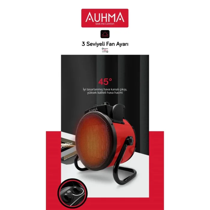 Ultra Güçlü 3000 Watt Taşınabilir Elektrikli Portatif Isıtıcı Soba Sıcak Hava Üfleyen Fan Radyatör