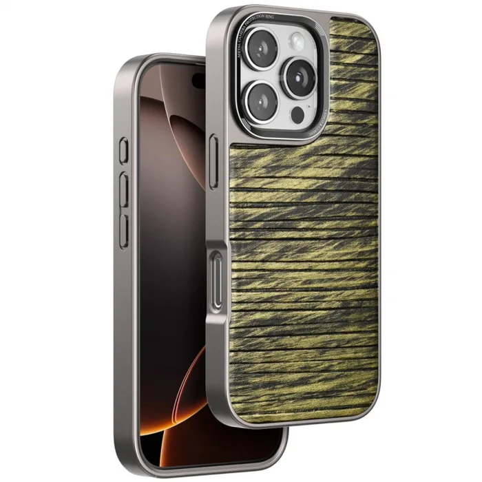 Venco  İphone 16 Pro Wave Kapak - Koyu Kahve