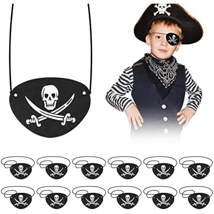 İthal Vinleks Deri Korsan Göz Bandı - Lastikli  Yumuşak