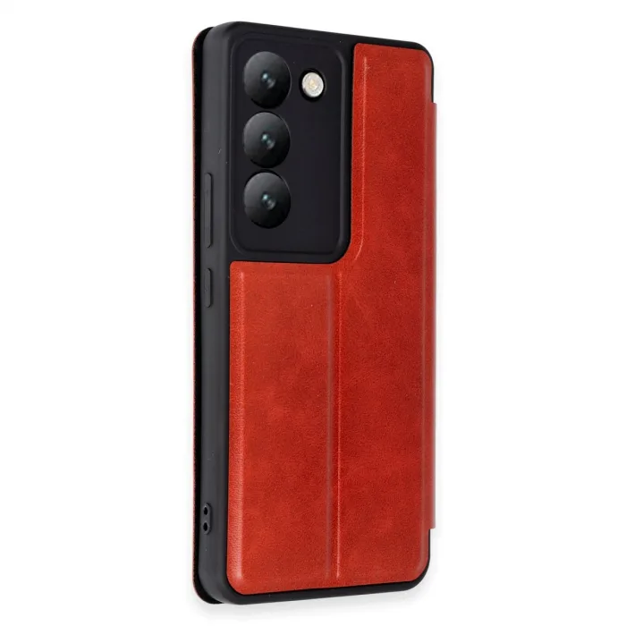 Vivo V30 Lite 4g Kılıf Flip Cover - Kırmızı
