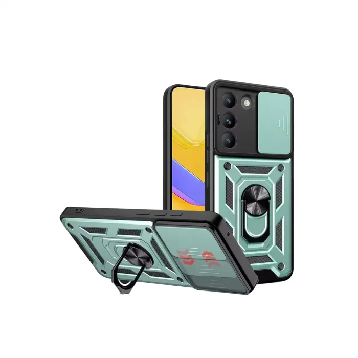 Vivo V30 Lite 4g Pars Lens Yüzüklü Silikon - Yeşil