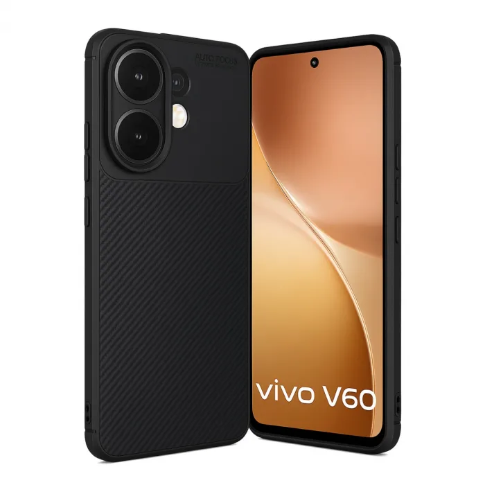 Vivo V60 5g Auto Focus Karbon Kapak - Siyah