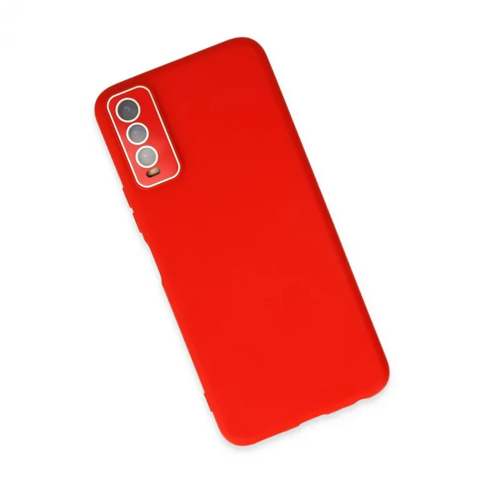 Vivo Y11s Kılıf Lansman Glass Kapak - Kırmızı