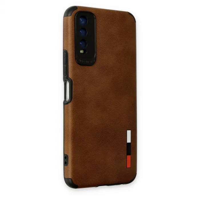 Vivo Y11s Kılıf Loop Deri Silikon - Kahverengi