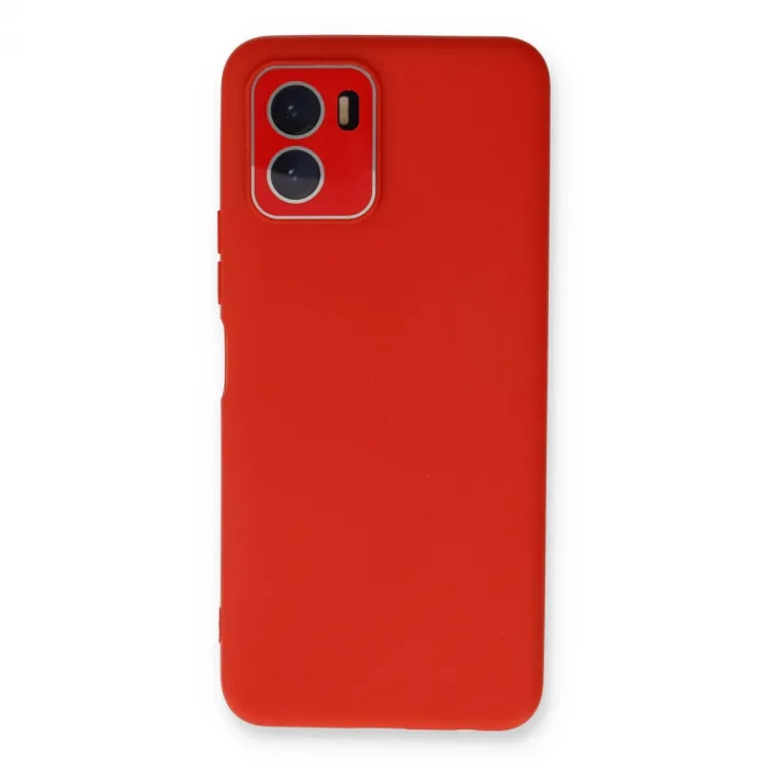 Vivo Y15s Kılıf Lansman Glass Kapak - Kırmızı