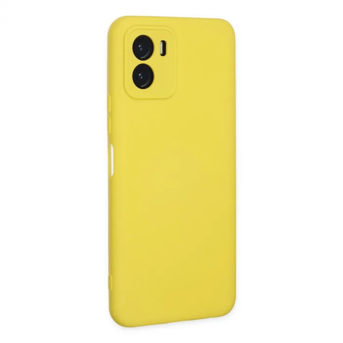 Vivo Y15s Kılıf Nano İçi Kadife Silikon - Sarı