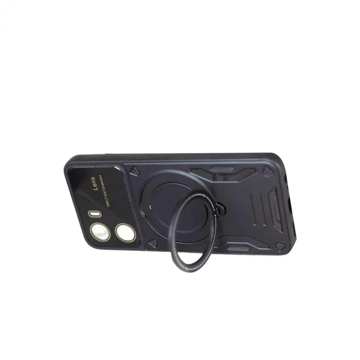 Vivo Y16 Kılıf Joy Lens Standlı Kapak - Siyah