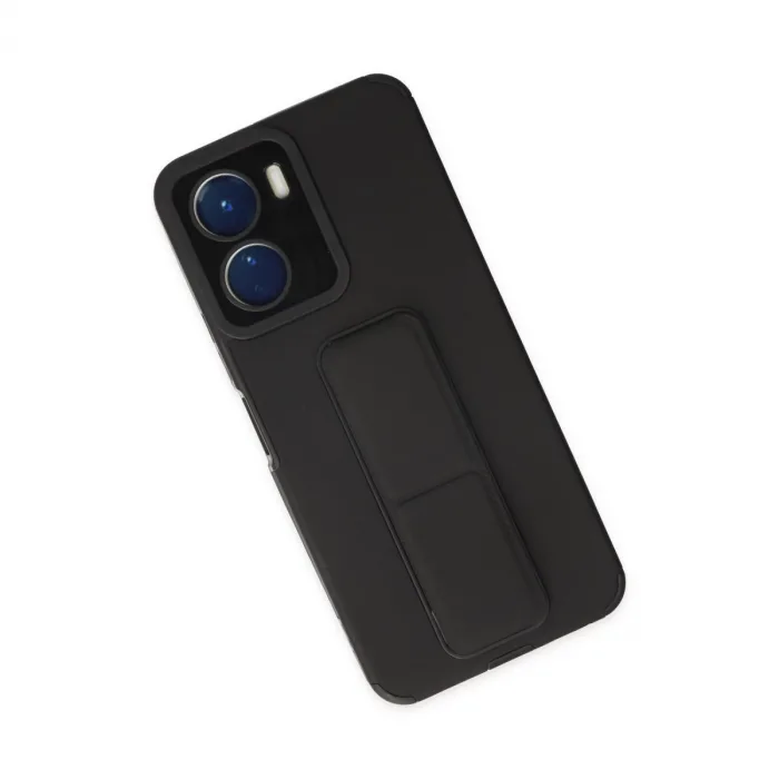 Vivo Y16 Kılıf Mega Standlı Silikon - Siyah